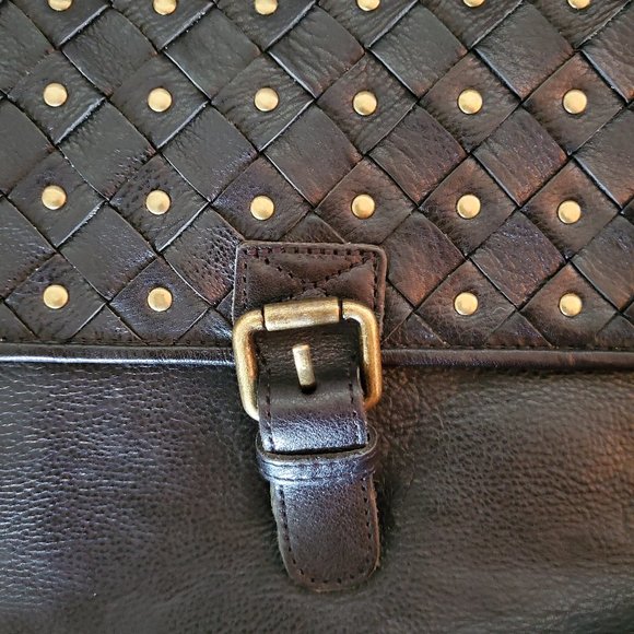 Wilsons Leather Handbags - Wilson's Black Leather "Vintage" Studded Crossbody Purse